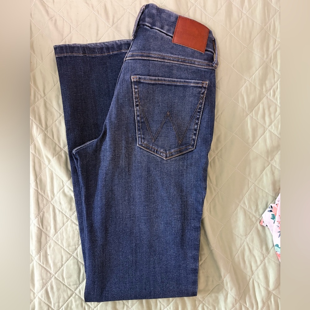 Wrangler Woman’s bespoke medium wash boot cut jeans.